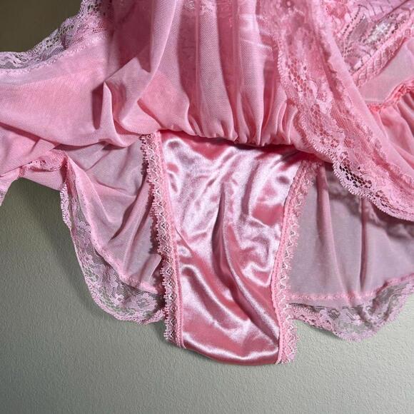 Pink Y2K Fairycore Dolls Kill x Sugar Thrillz Bubblegum Lace Teddy - Picture 4 of 6